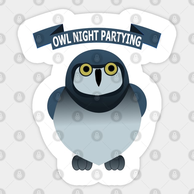 OWL NIGHT PARTYING Sticker by Tees4Chill